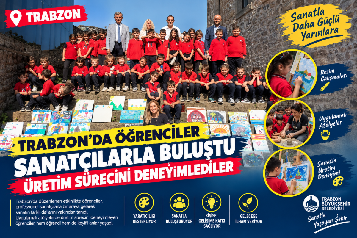 Trabzon’da öğrenciler sanatçılarla buluştu: Üretim sürecini deneyimlediler