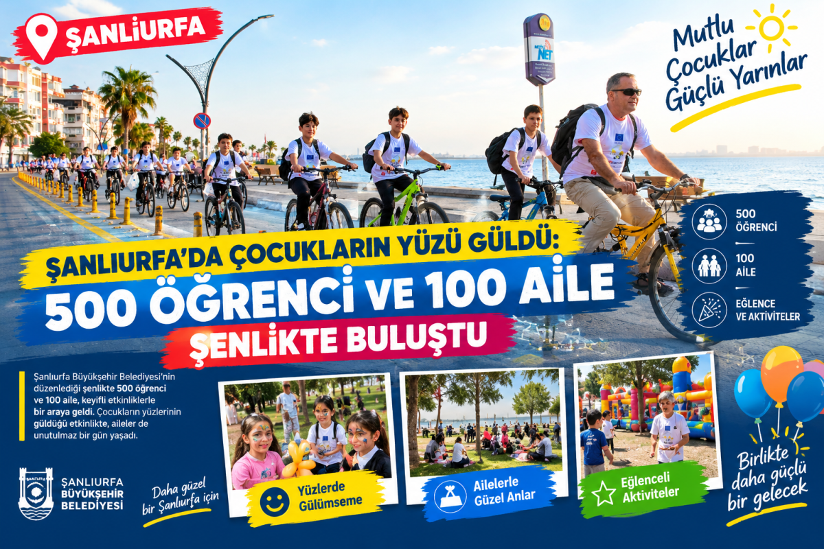 Şanlıurfa’da Çocukların Yüzü Güldü: 500 Öğrenci ve 100 Aile Şenlikte Buluştu