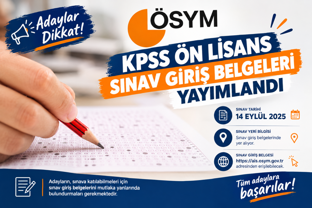 KPSS Ön Lisans sınav giriş belgeleri yayımlandı