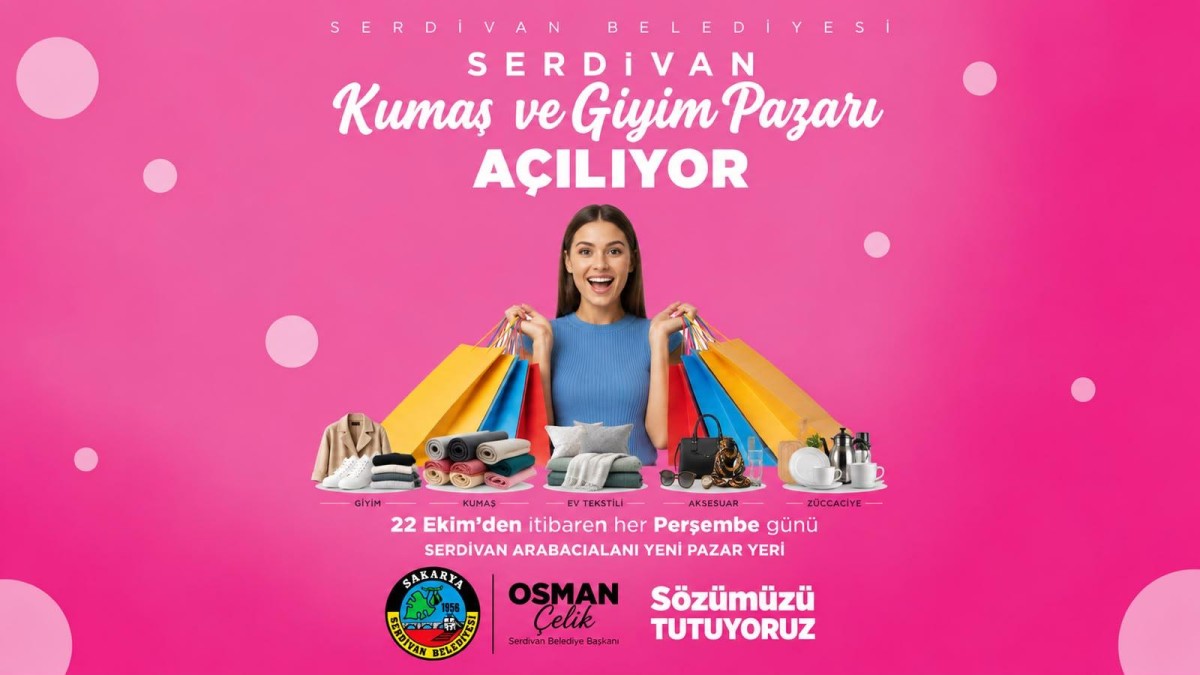 Serdivan’da Kumaş ve Giyim Pazarı Yarın Açılıyor