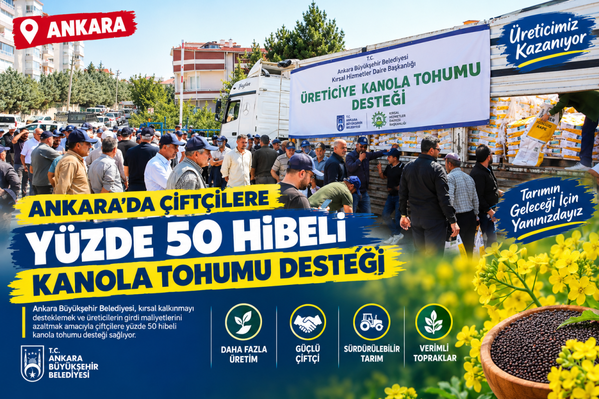 Ankara’da çiftçilere yüzde 50 hibeli kanola tohumu desteği