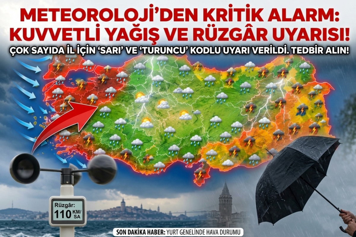 Meteoroloji’den Kuvvetli Yağış ve Rüzgâr Uyarısı